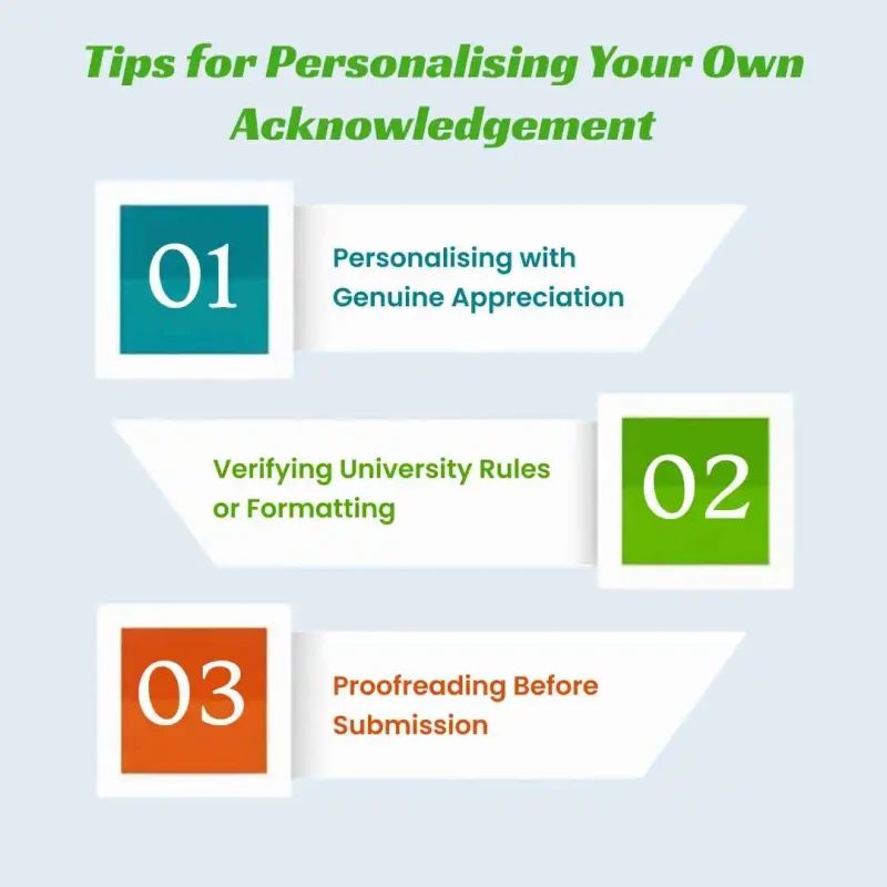 Tips for personalising your own acknowledgement